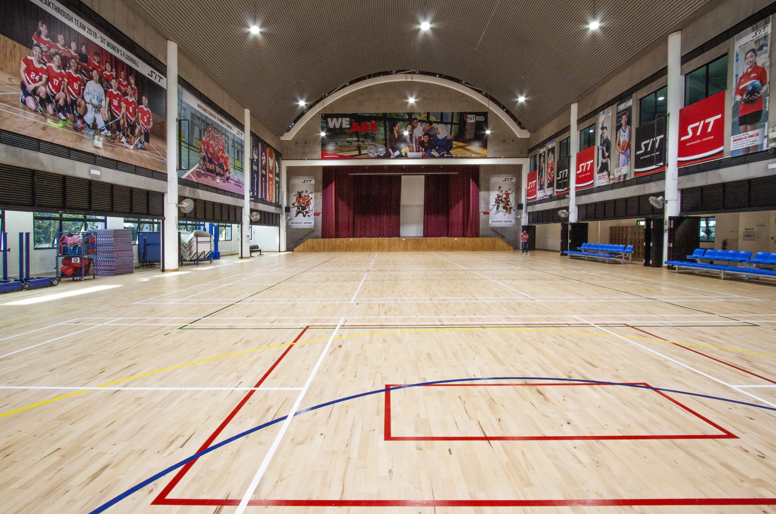 Junckers UnoBat 45 sports floor at SIT Dover