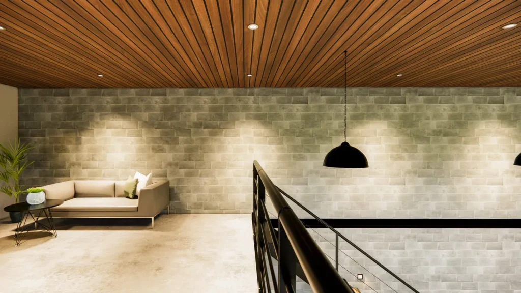 Ceiling Finish: Reclaimed Wood Cladding